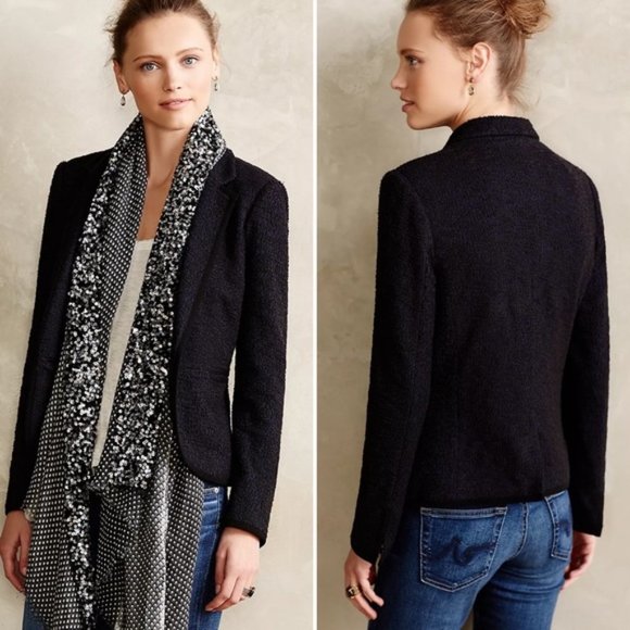 Anthropologie Cartonnier Lakehouse Knit Blazer Size 8 - Picture 1 of 5